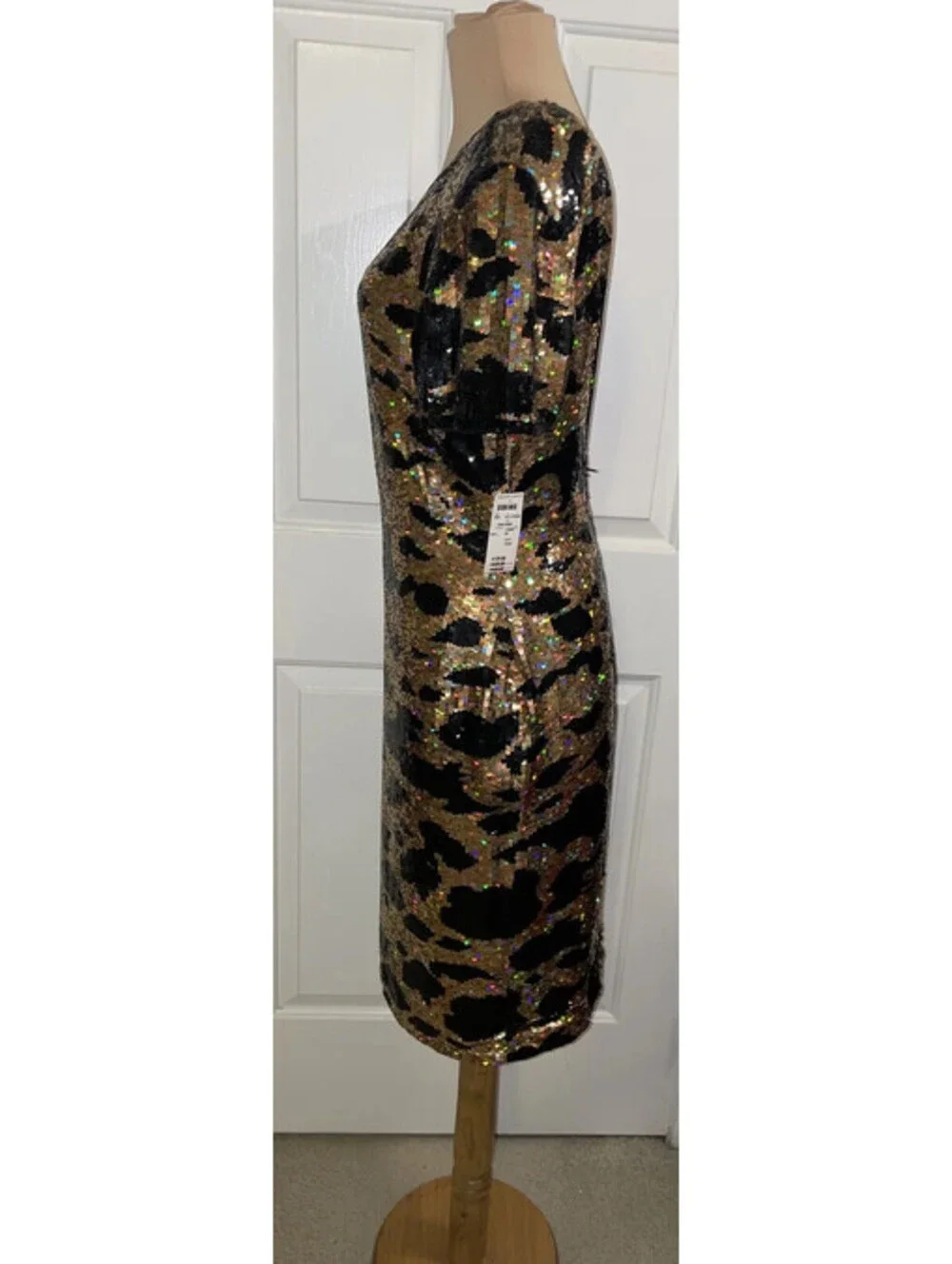 Riazee For Bergdorf Goodman Heavy Sequin Silk Dress Size 8 Vintage